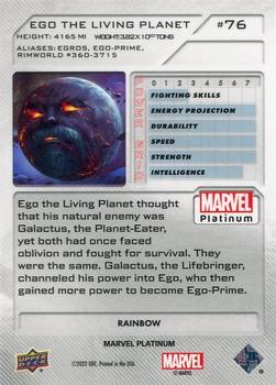 2023 Upper Deck Marvel Platinum - Rainbow #76 Ego The Living Planet Back