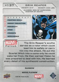 2023 Upper Deck Marvel Platinum - Rainbow #137 Grim Reaper Back
