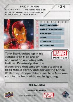 2023 Upper Deck Marvel Platinum - Red Rainbow #34 Iron Man Back