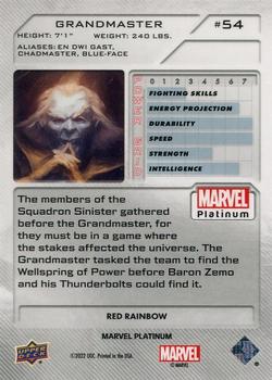 2023 Upper Deck Marvel Platinum - Red Rainbow #54 Grandmaster Back