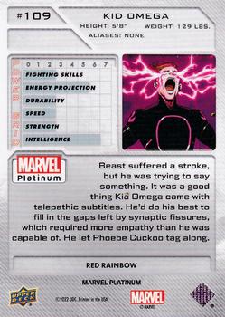 2023 Upper Deck Marvel Platinum - Red Rainbow #109 Kid Omega Back