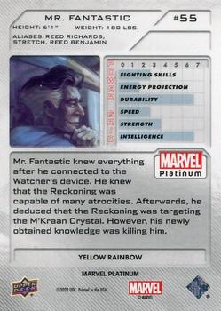 2023 Upper Deck Marvel Platinum - Yellow Rainbow #55 Mr. Fantastic Back