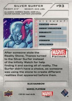 2023 Upper Deck Marvel Platinum - Blue Rainbow #93 Silver Surfer Back