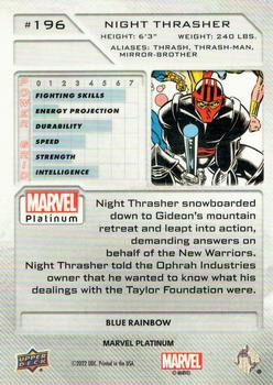 2023 Upper Deck Marvel Platinum - Blue Rainbow #196 Night Thrasher Back