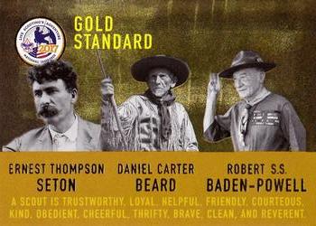 2017 WP National Scout Jamboree #99 Gold Standard (Ernest Thompson Seton / Daniel Carter Beard / Robert S.S. Baden-Powell) Front