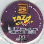 1996 Frito-Lay Star Wars Trilogy Special Edition Tazos #89 Aboard the Millenium Falcon chased by a Star Destroyer Back