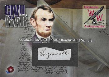 2023 Historic Autographs Civil War - Written Word Relic #NNO Abraham Lincoln Front