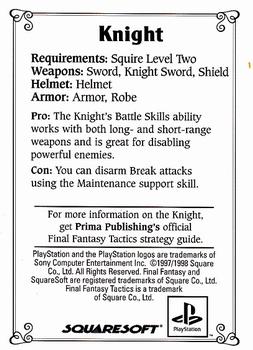 1997-98 SquareSoft Sony PlayStation Final Fantasy Tactics #NNO Knight Back