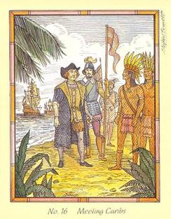 1992 Cecil Court Christopher Columbus #16 Meeting Caribs Front