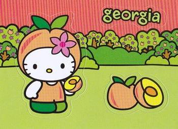 2013 Upper Deck Hello Kitty America The Beautiful Stickers Series 2 #NNO Georgia Front