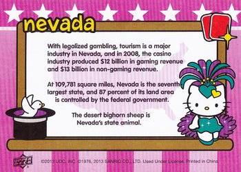 2013 Upper Deck Hello Kitty America The Beautiful Stickers Series 2 #NNO Nevada Back