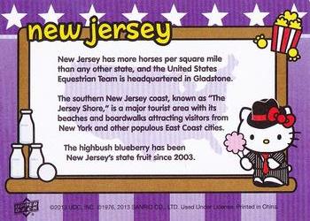 2013 Upper Deck Hello Kitty America The Beautiful Stickers Series 2 #NNO New Jersey Back