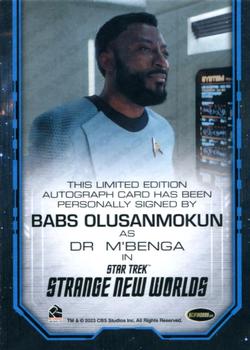 2023 Rittenhouse Star Trek Strange New Worlds Season One - Autographs Bordered #NNO Babs Olusanmokun / Dr. M'Benga Back