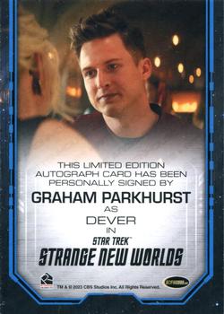 2023 Rittenhouse Star Trek Strange New Worlds Season One - Autographs Bordered #NNO Graham Parkhurst / Lt. Dever Back