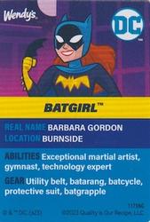 2023 Wendy's DC Characters #NNO Batgirl Back