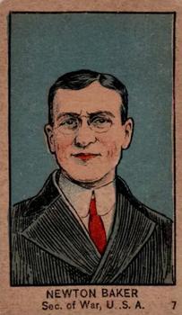 1920 Mayfair Novelty World War Leaders & Insignia (W545) #7 Newton Baker Front