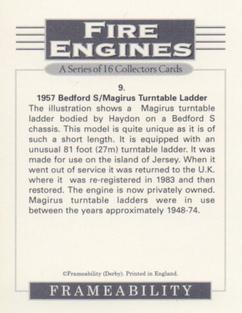 1996 Frameability Fire Engines #9 1957 Bedford S/Magirus Turntable Ladder Back
