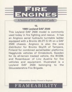 1996 Frameability Fire Engines #15 1989 Leyland DAF 2500 Back