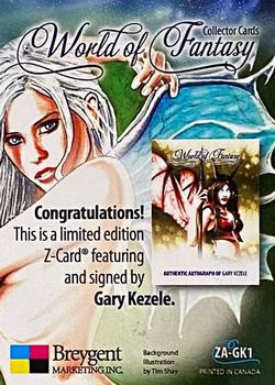 2012 Breygent World of Fantasy - Z-Cards Autographs #ZA-GK1 Gary Kezele Back