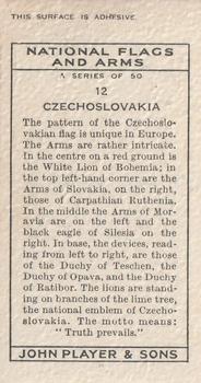 1936 Player's National Flags and Arms (Eire) #12 Czechoslovakia Back