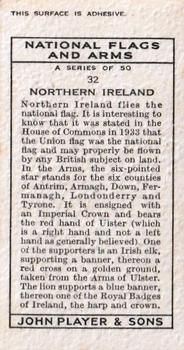 1936 Player's National Flags and Arms (Eire) #32 Northern Ireland Back