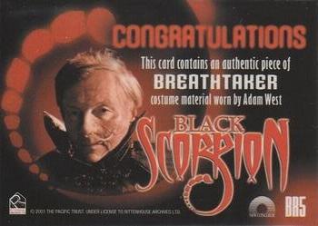 2001 Rittenhouse Black Scorpion #BR5 Adam West Back