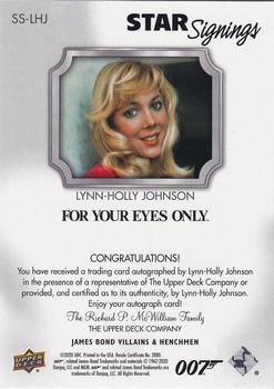 2020 Upper Deck James Bond Villains & Henchmen - Star Signatures #SS-LHJ Lynn-Holly Johnson Back
