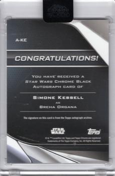 2023 Topps Chrome Black Star Wars - Autographs #A-KE Simone Kessell Back