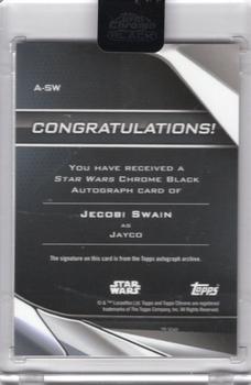 2023 Topps Chrome Black Star Wars - Autographs Orange #A-SW Jecobi Swain Back