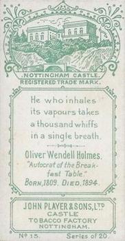 1902 Player's Famous Authors and Poets #15 Oliver Wendell Holmes Back