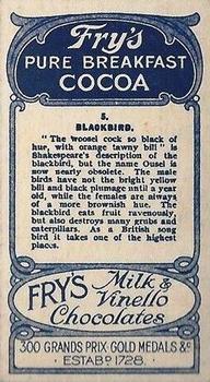 1912 Fry's Birds and Poultry #5 Blackbird Back