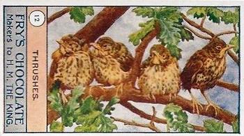 1912 Fry's Birds and Poultry #12 Thrushes Front