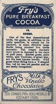 1912 Fry's Birds and Poultry #16 Geese Back