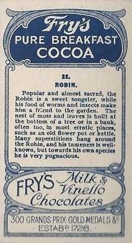 1912 Fry's Birds and Poultry #22 Robin Back