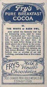 1912 Fry's Birds and Poultry #23 White Owl Back