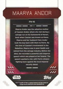 2023 Topps Finest Star Wars #FN-16 Maarva Andor Back