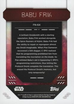 2023 Topps Finest Star Wars #FN-64 Babu Frik Back