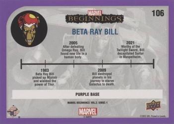 2022 Upper Deck Marvel Beginnings Volume 2, Series 1 - Purple Border #106 Beta Ray Bill Back