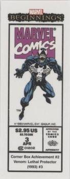 2022 Upper Deck Marvel Beginnings Volume 2, Series 1 - Corner Box Achievements #CB3 Venom Front