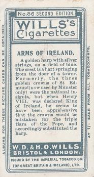 1906 Wills's Borough Arms 2nd Series 2nd Edition (51-100) #86 Ireland Back