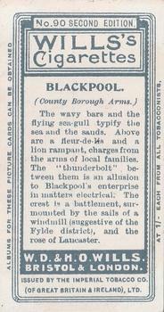 1906 Wills's Borough Arms 2nd Series 2nd Edition (51-100) #90 Blackpool Back