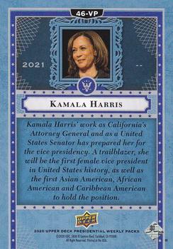 2020 Upper Deck Presidential Weekly Packs Winner Achievements Blue #46-VP Kamala Harris Back
