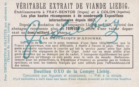 1912 Liebig Republique D'Andorre (Republic of Andorra) (French Text) (F1059, S1059) #NNO San Julia de Loria Back