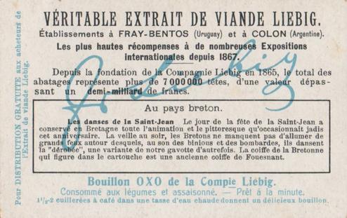 1912 Liebig Au Pays Breton (In Brittany) (French Text) (F1039, S1038) #NNO Les danses de la Saint-Jean Back