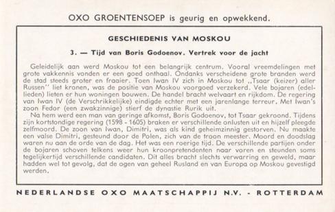 1959 Liebig/Oxo Geschiedenis van Moskou (History of Moscow) (Dutch Text) (F1712, S1723) #3 Tijd van Boris Godoenov, Vertrek voor de jacht Back