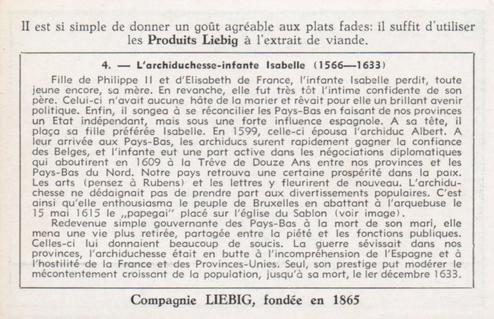 1951 Liebig Princesses étrangères en Belgique (Princesses visiting Belgium) (French Text) (F1527, S1518) #4 Isabelle Back