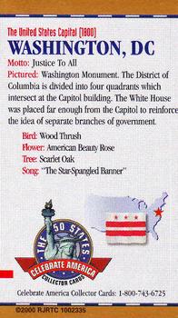 2000 Doral Celebrate America The 50 States - Limited Edition #NNO Washington, DC Back