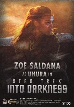 2013 Rittenhouse Star Trek Into Darkness Preview #STID5 Zoe Saldana Back