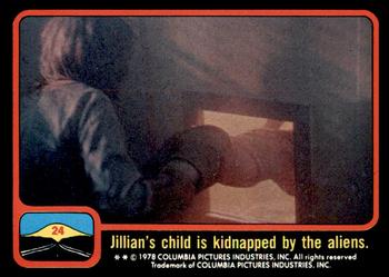 1978 Scanlens Close Encounters of the Third Kind #24 Jillian's child is kidnapped by the aliens Front