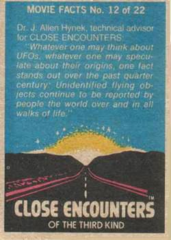 1978 Scanlens Close Encounters of the Third Kind #61 The Landing--a moment of triumph and beauty Back